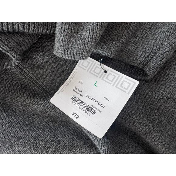 Liz Claiborne Zip Neck Short Sleeve Dress Charcoal Gray NEW NWT Cotton Poly - Picture 4 of 8